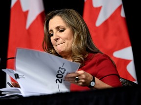 Minister of Finance Chrystia Freeland presented the fall economic statement in Ottawa, on Tuesday.